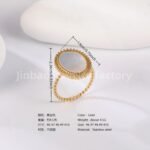 24K Gold PVD Stainless Steel Titanium Elegant Pearl Women's Ring - Image 7