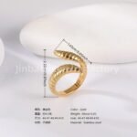 24K Gold PVD Stainless Steel Titanium Minimalist Women's Ring - Image 4