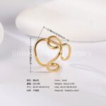 24K Gold PVD Stainless Steel Titanium Minimalist Women's Ring - Image 7