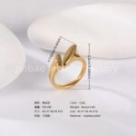 24K Gold PVD Stainless Steel Titanium Minimalist Women's Ring - Image 3
