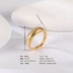 24K Gold PVD Stainless Steel Titanium Minimalist Women's Ring - Image 2