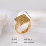 24K Gold PVD Stainless Steel Titanium Cross Pattern Men's Ring - Image 11