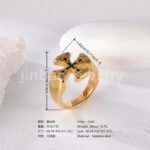 24K Gold PVD Stainless Steel Titanium Cross Pattern Men's Ring - Image 13