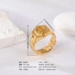 24K Gold PVD Stainless Steel Titanium Logo & Symbolic Men's Ring - Image 4