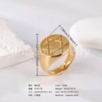 24K Gold PVD Stainless Steel Titanium Logo & Symbolic Men's Ring - Image 7