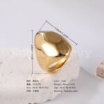 24K Gold PVD Stainless Steel Titanium Bold Contemporary Women's Ring - Image 2