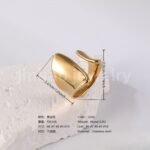 24K Gold PVD Stainless Steel Titanium Bold Contemporary Women's Ring - Image 4