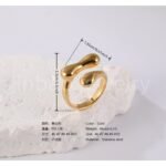 24K Gold PVD Stainless Steel Titanium Pearl Blossom Women's Ring - Image 5