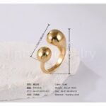 24K Gold PVD Stainless Steel Titanium Pearl Blossom Women's Ring - Image 7