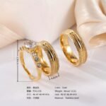3 pc His & Her Eternal Sparkle Wedding Ring Set Hypoallergenic 24k Gold, Cubic Zirconia, Size 6-10 - Image 3