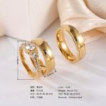 3 pc His & Her Eternal Sparkle Wedding Ring Set Hypoallergenic 24k Gold, Cubic Zirconia, Size 6-10 - Image 7