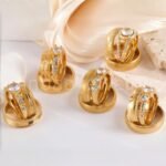 3 pc His & Her Eternal Sparkle Wedding Ring Set Hypoallergenic 24k Gold, Cubic Zirconia, Size 6-10