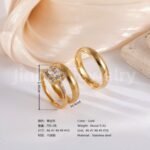 3 pc His & Her Gleaming Elegance Wedding Ring Set Hypoallergenic 24k Gold, Cubic Zirconia, Size 6-10 - Image 6