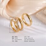 3 pc His & Her Crystal Glow Wedding Ring Set Hypoallergenic 24k Gold, Cubic Zirconia, Size 6-10 - Image 3