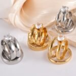 3 pc His & Her Wedding Ring Set Hypoallergenic 24k Gold, Cubic Zirconia, Size 6-10