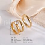 3 pc His & Her Wedding Ring Set Hypoallergenic 24k Gold, Cubic Zirconia, Size 6-10 - Image 5