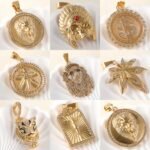 24K gold-plated stainless steel pendant, non-allergenic and non-fading
