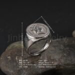 24K Gold PVD Stainless Steel Titanium Monarch's Coin Men's Ring - Image 6