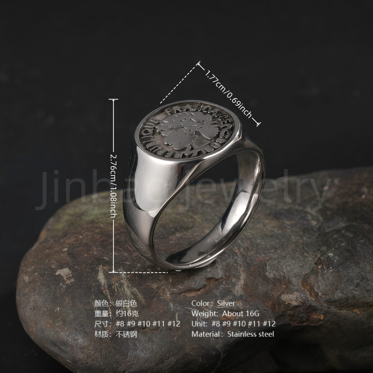 24K Gold PVD Stainless Steel Titanium Monarch's Coin Men's Ring - Image 7