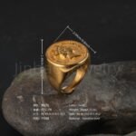 24K Gold PVD Stainless Steel Titanium Monarch's Coin Men's Ring - Image 3
