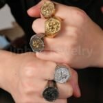 24K Gold PVD Stainless Steel Titanium Antique Coin Men's Ring - Image 2