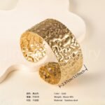 Elegant Floral Engraving 24K Gold PVD Stainless Steel Titanium Women's Bangle - Image 5