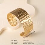 Elegant Floral Engraving 24K Gold PVD Stainless Steel Titanium Women's Bangle - Image 6