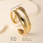 Classic Chain Design 24K Gold PVD Stainless Steel Titanium Women's Bangle - Image 10