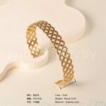 Classic Chain Design 24K Gold PVD Stainless Steel Titanium Women's Bangle - Image 7