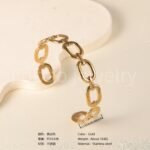 Classic Chain Design 24K Gold PVD Stainless Steel Titanium Women's Bangle - Image 5