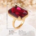 Vintage Multi-Gemstone Textured 24K Gold PVD Stainless Steel Titanium Women's Ring - Image 6