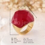 24K Gold PVD Stainless Steel Titanium Fashionable Multi-Color Gem Women's Ring丨K002622 - Image 3