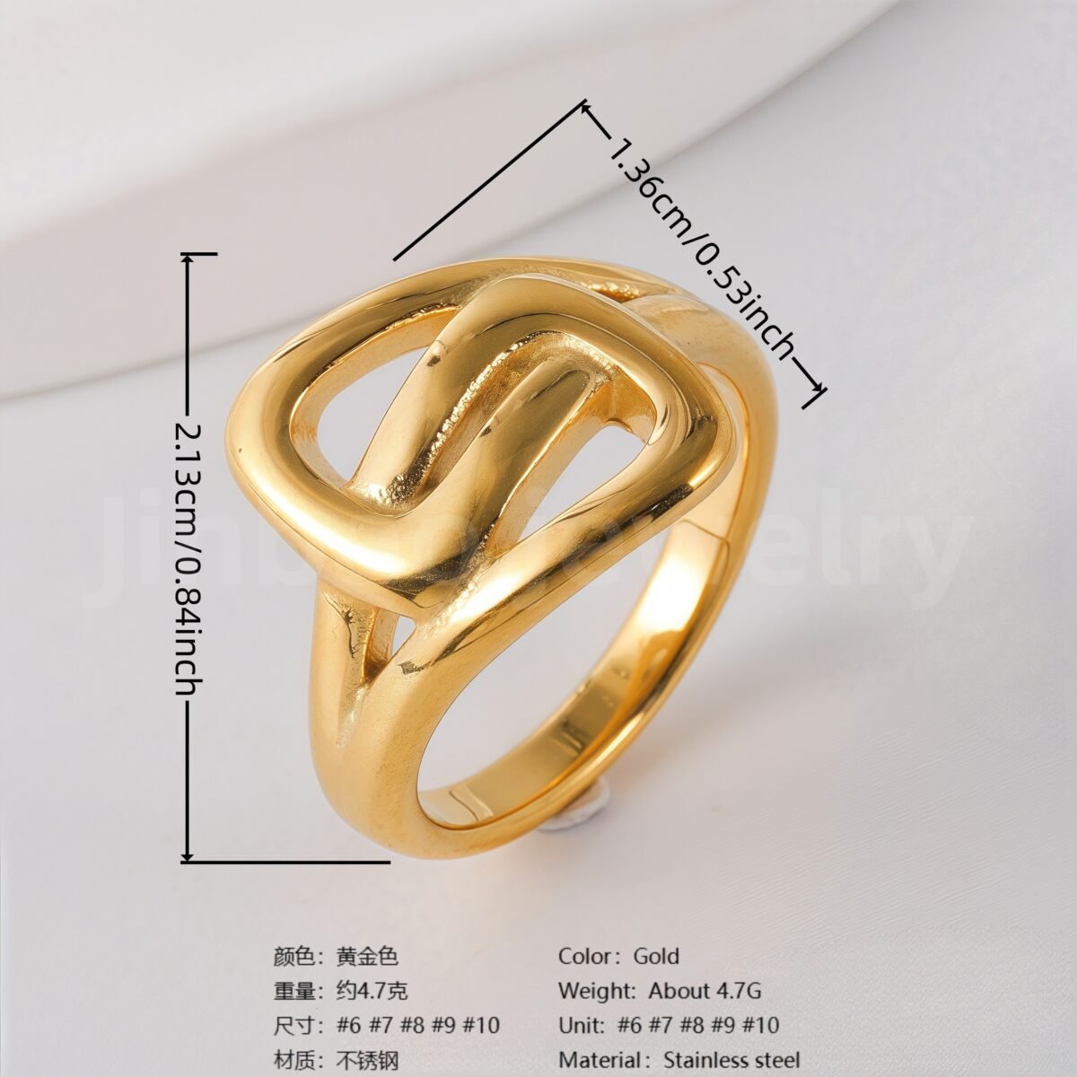 Unique Creative Stainless Steel Elegant & Minimalist Women's Ring - Image 6