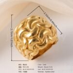 24K Gold-Plating Stainless Steel Fashion Sleek Modern Women's Ring - Image 2