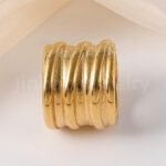 24K Gold-Plating Stainless Steel Fashion Sleek Modern Women's Ring - Image 11