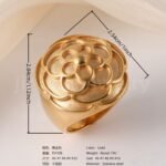 24K Gold-Plating Stainless Steel Fashion Sleek Modern Women's Ring - Image 4