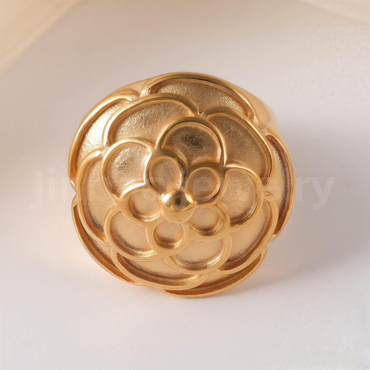 24K Gold-Plating Stainless Steel Fashion Sleek Modern Women's Ring - Image 5