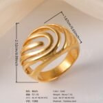 24K Gold-Plating Stainless Steel Fashion Sleek Modern Women's Ring - Image 6
