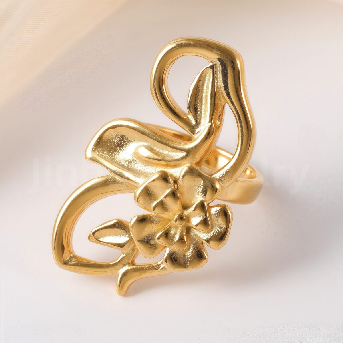 Stylish Natural Design Stainless Steel Women's Ring - Image 5