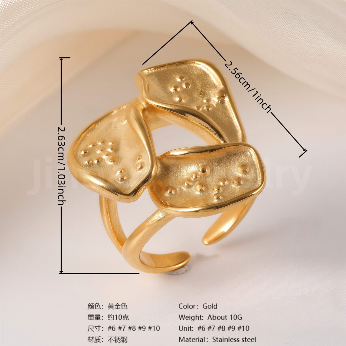 Stylish Natural Design Stainless Steel Women's Ring - Image 8