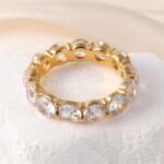 Luxury 24K Gold-Plating Stainless Steel Stunning Crystal Embellishments Women's Waterproof Ring - Image 9