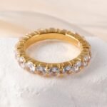 Luxury 24K Gold-Plating Stainless Steel Stunning Crystal Embellishments Women's Waterproof Ring - Image 15