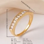 Luxury 24K Gold-Plating Stainless Steel Stunning Crystal Embellishments Women's Waterproof Ring - Image 12