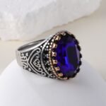Vintage Inlaid Purple Gemstone Stainless Steel Men's Ring丨BL50 - Image 6