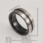 Black Fashion Stainless Steel Trendy Band Versatile for Business Men's Waterproof Ring 8MM - Image 18