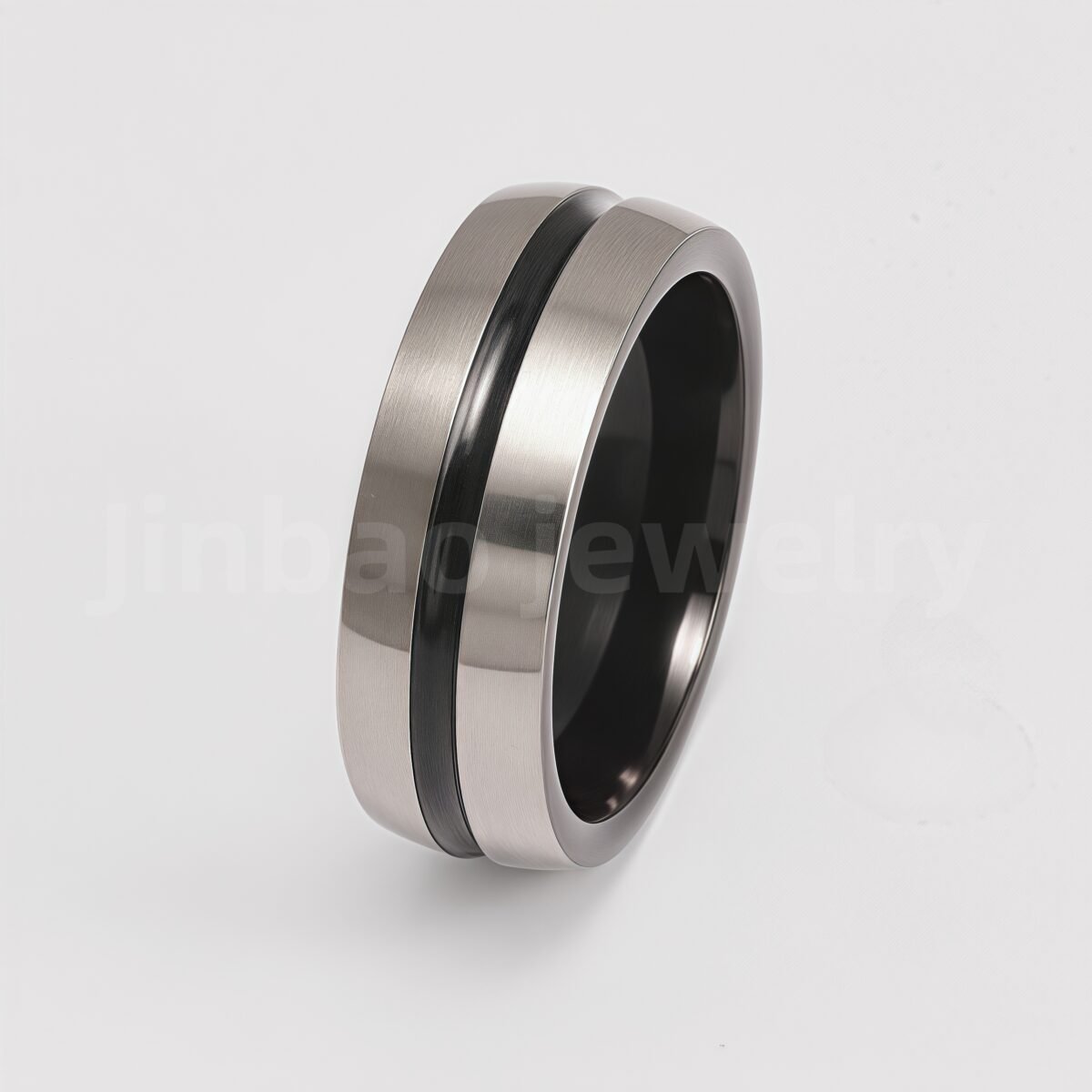 Black Fashion Stainless Steel Trendy Band Versatile for Business Men's Waterproof Ring 8MM - Image 19