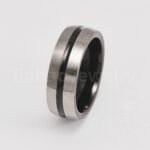 Black Fashion Stainless Steel Trendy Band Versatile for Business Men's Waterproof Ring 8MM - Image 19