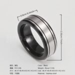 Black Fashion Stainless Steel Trendy Band Versatile for Business Men's Waterproof Ring 8MM - Image 8
