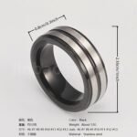 Black Fashion Stainless Steel Trendy Band Versatile for Business Men's Waterproof Ring 8MM - Image 16