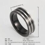 Black Fashion Stainless Steel Trendy Band Versatile for Business Men's Waterproof Ring 8MM - Image 14